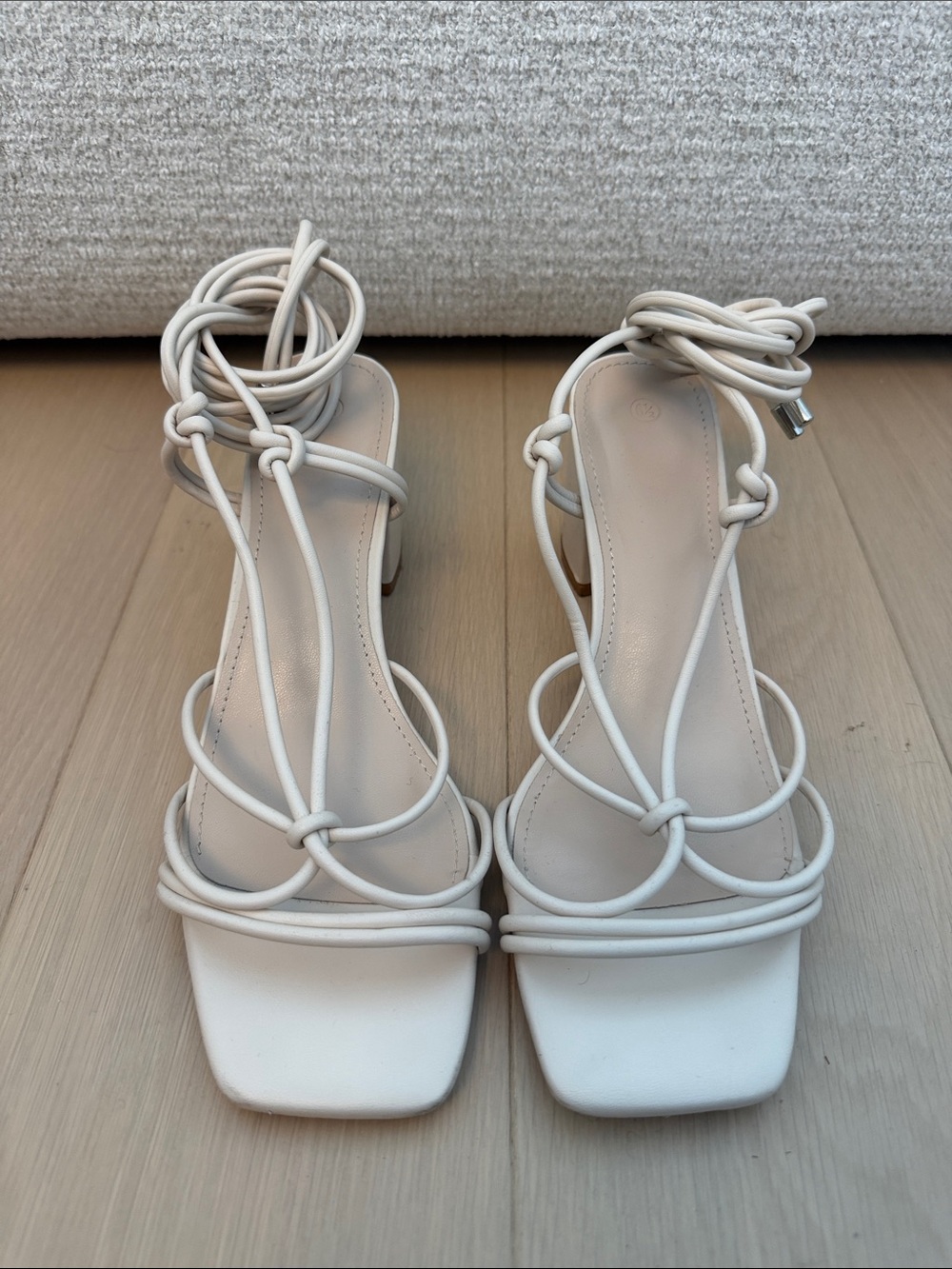 Women’s Strappy Square-Toe Sandal in White